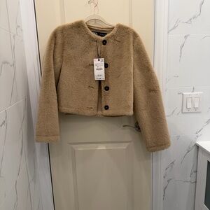Zara Women's Tan Teddy Jacket